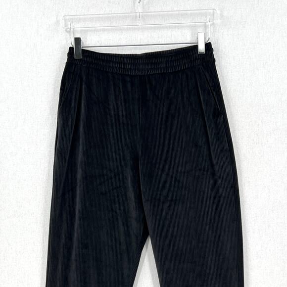 VICTORIAS SECRET Ribbed Velour Jogger Pants Womens Small Black Velvet NEW - Picture 3 of 15